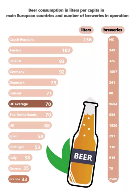 beer consumption in main European countries and number of breweries in operation Market research