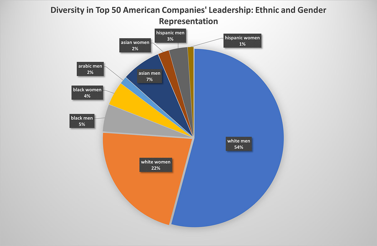 gender and ethnicity distribution among executive committees in USA
