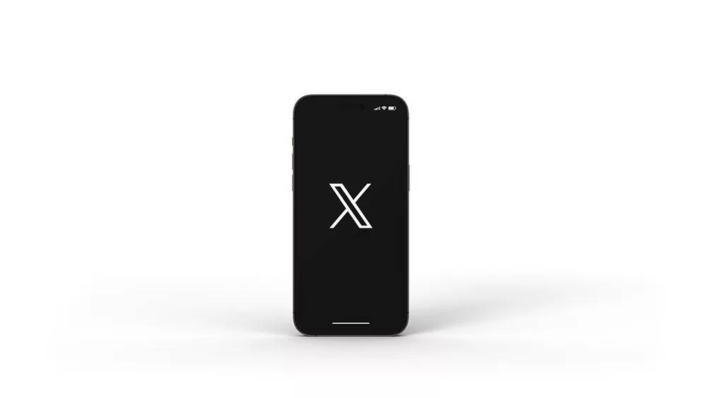 Twittwer smartphone with X logo