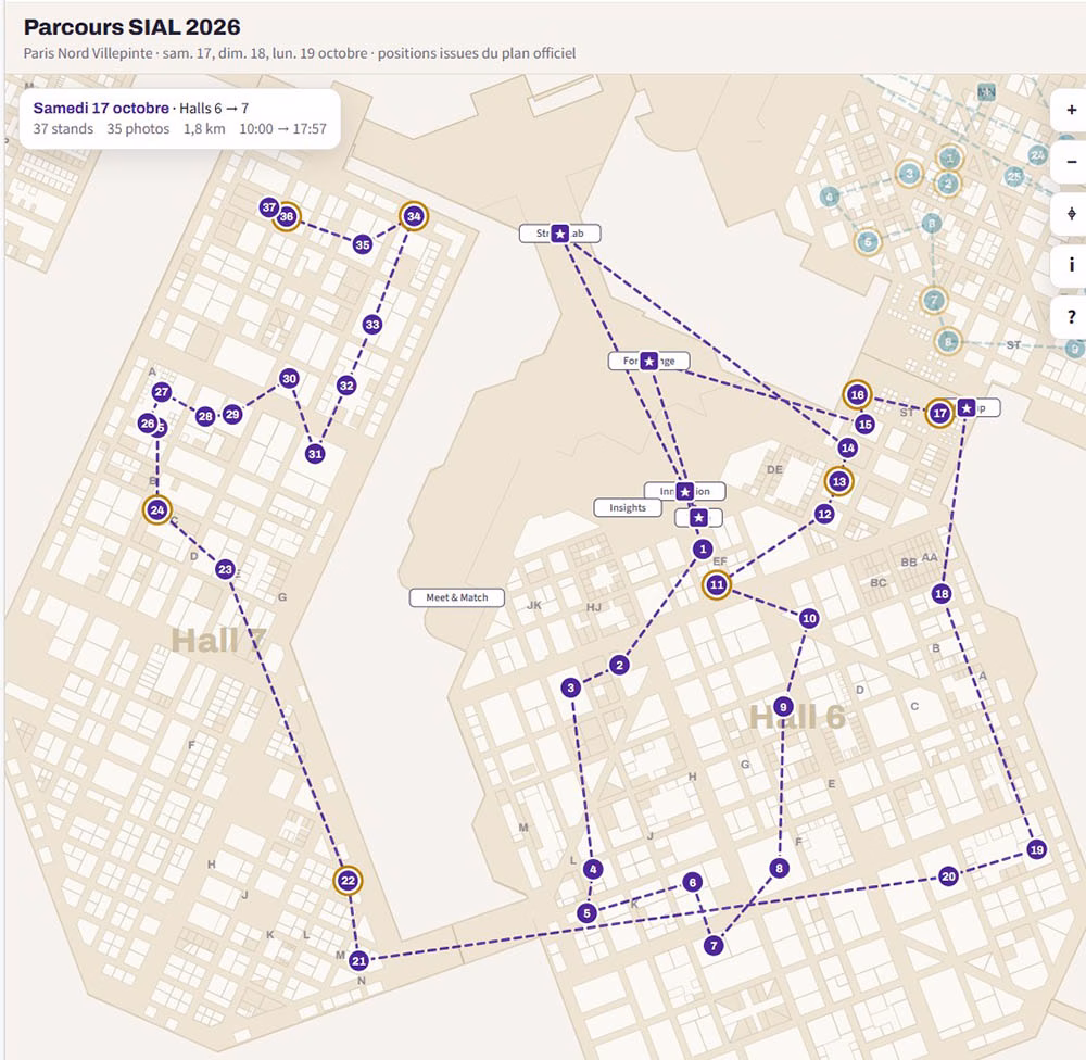 interactieve SIAL-bezoekersroute gemaakt met Claude