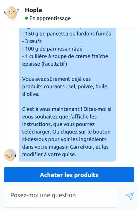 Hopla chatbot Carrefour Generatieve AI