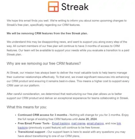 firefox Streak CRM