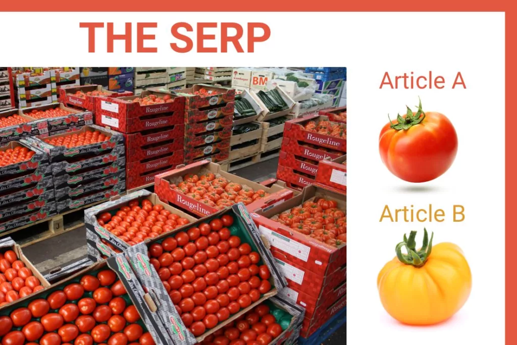 image of  red tomatoes to illustrate lack of differentiation on the serp