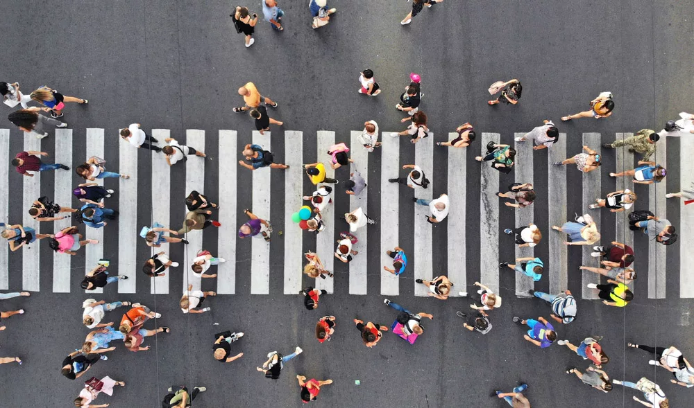 people crossing a road 